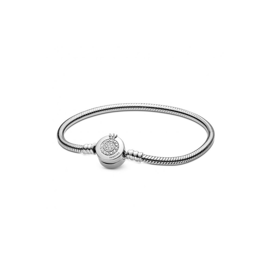 Moments Sparkling Pandora NZ Crown O Snake Chain Bracelet