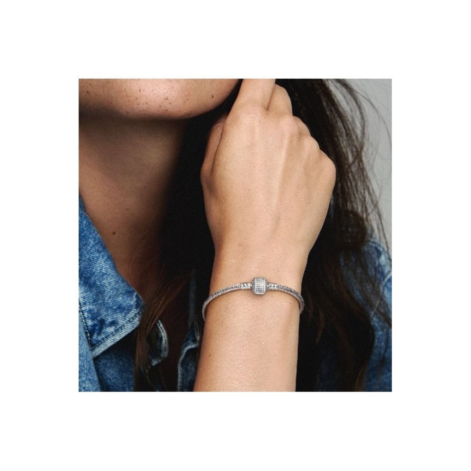 Moments Sparkling Pave Clasp Snake Pandora NZ Brand Chain Bracelet