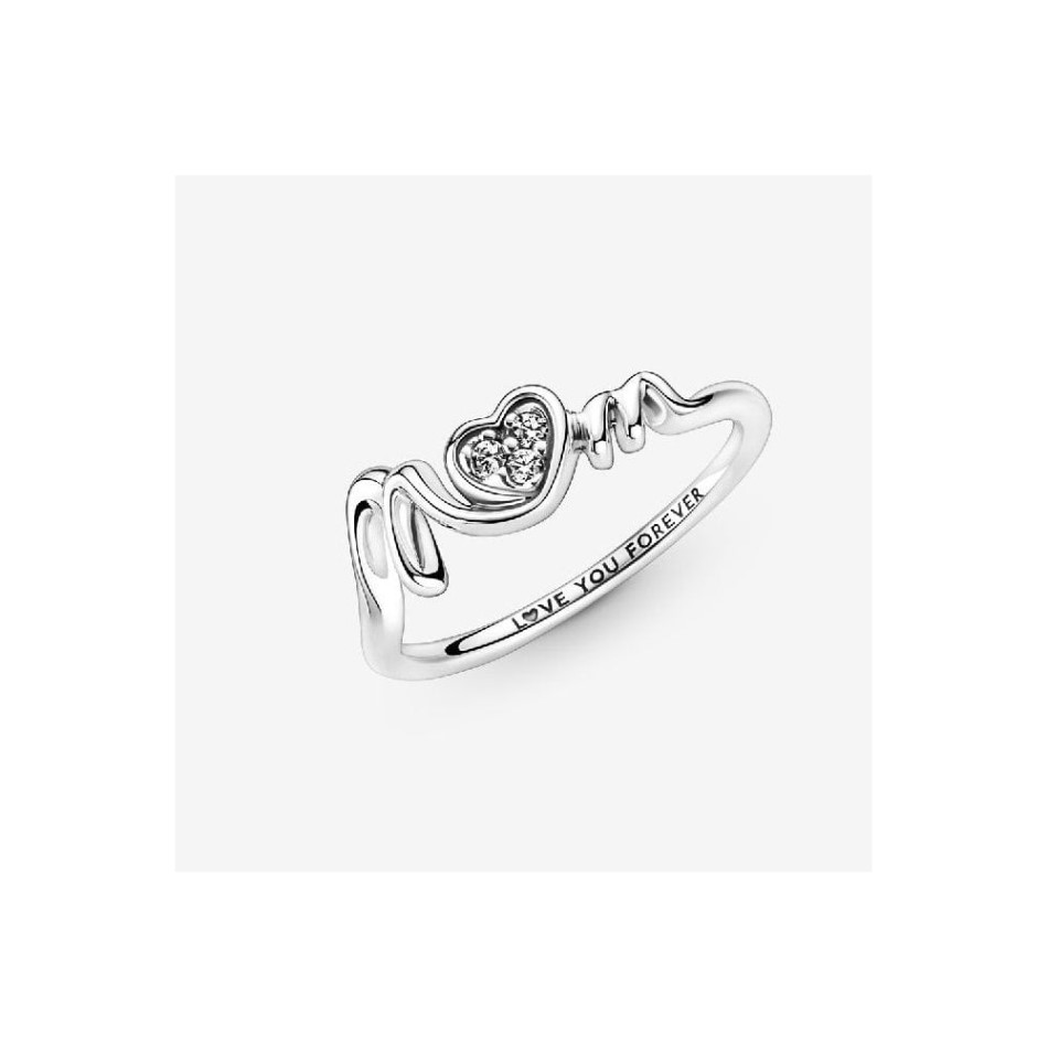 Mum Pave Heart Ring Pandora NZ Brand