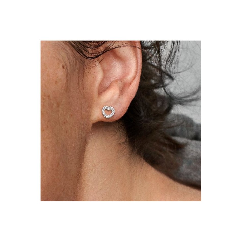 Open Heart Stud Earrings Pandora NZ