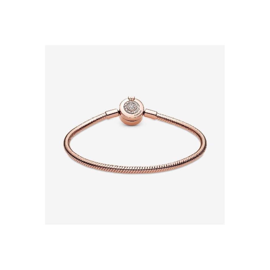 Pandora NZ Moments Rose Sparkling Crown O Snake Chain Bracelet