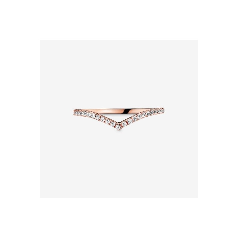 Pandora NZ PD Rose Sparkling Wishbone Ring