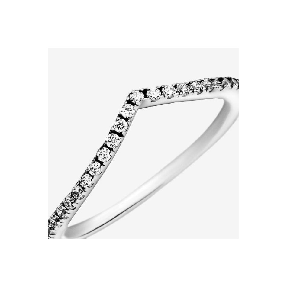 Pandora NZ Sparkling Wishbone Ring