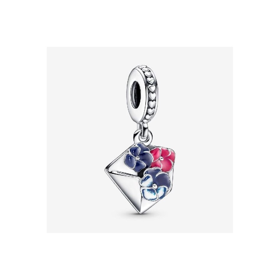 Pansy Flower Envelope Dangle Charm Pandora NZ