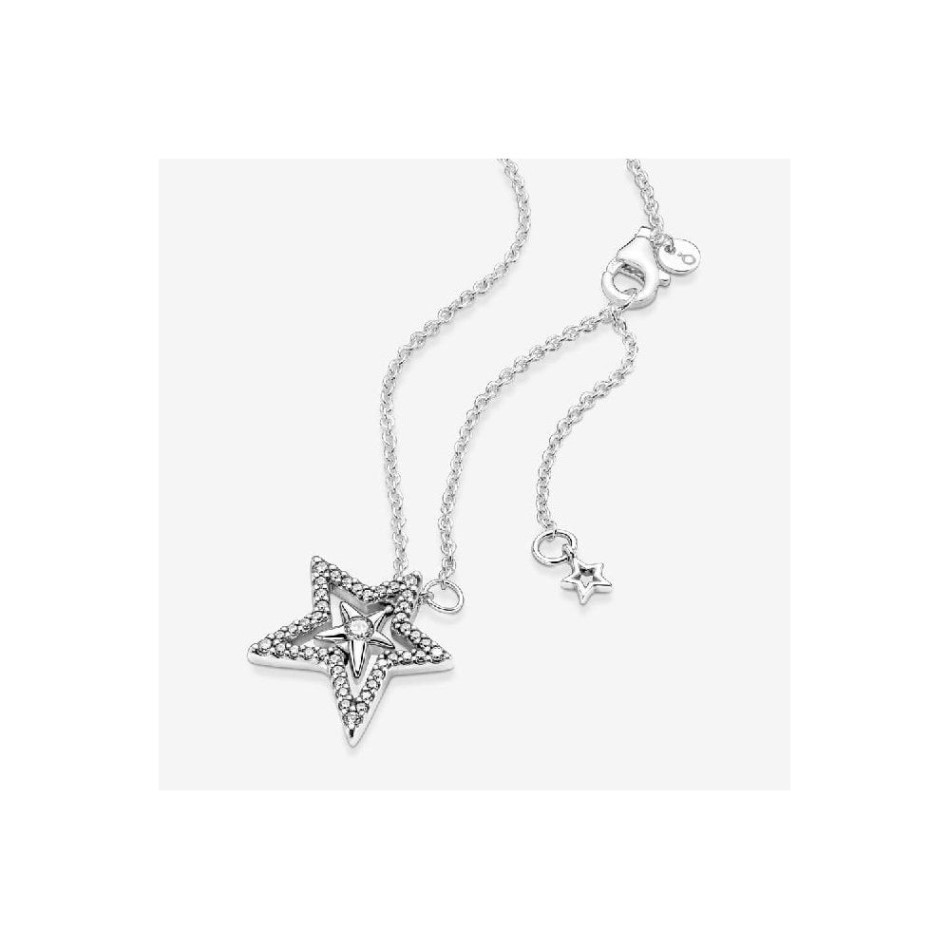 Pave Asymmetric Star Collier Necklace Pandora NZ