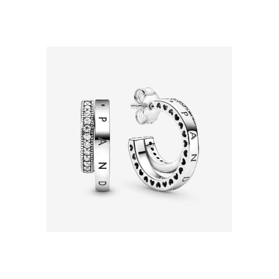 Pave Double Hoop Earrings Pandora NZ