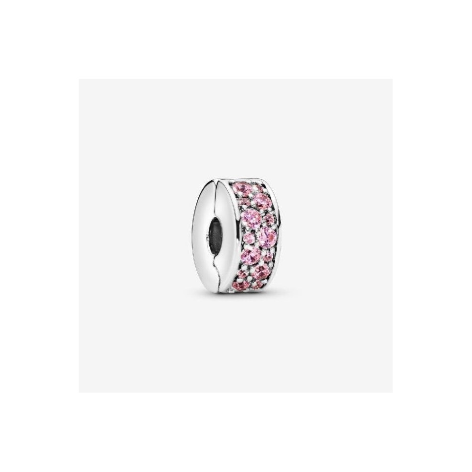 Pink Pave Clip Charm Pandora NZ