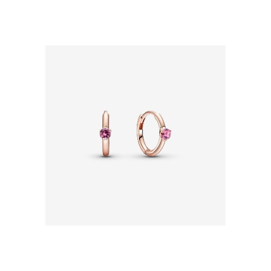 Pink Solitaire Huggie Hoop Earrings Pandora NZ