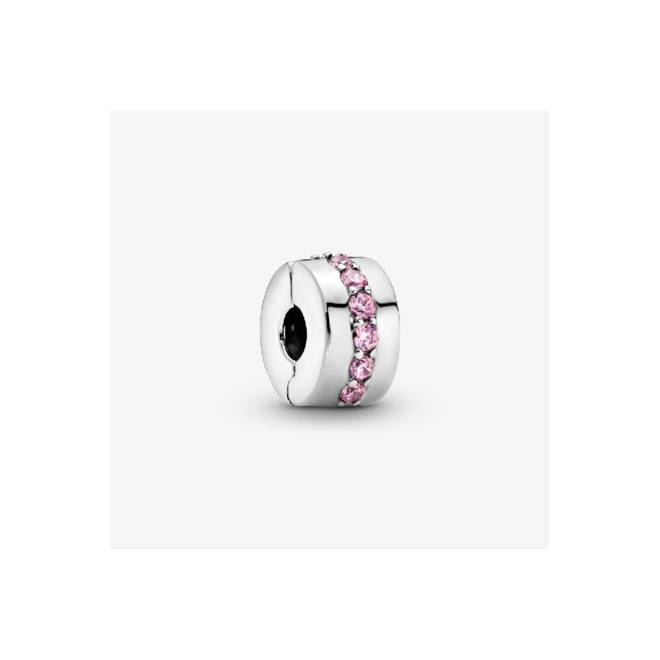 Pink Sparkling Row Clip Charms Pandora NZ