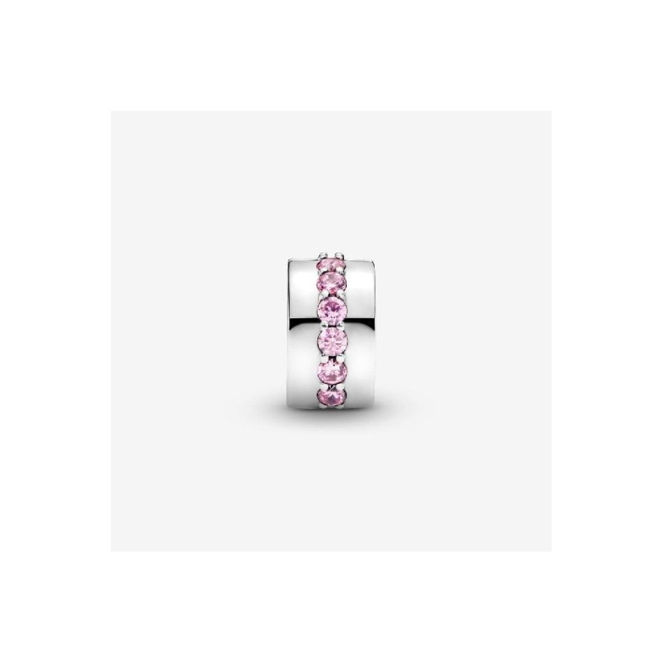Pink Sparkling Row Clip Charms Pandora NZ