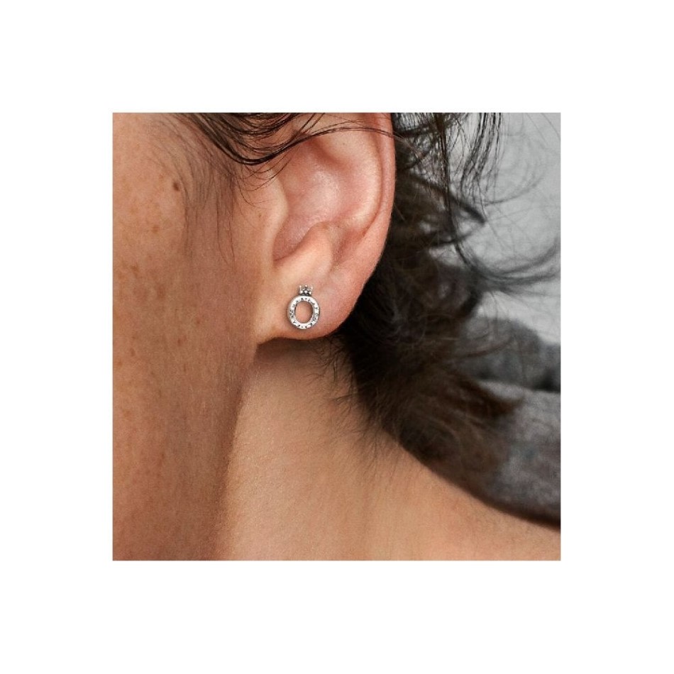 Polished Crown O Stud Earrings Pandora NZ