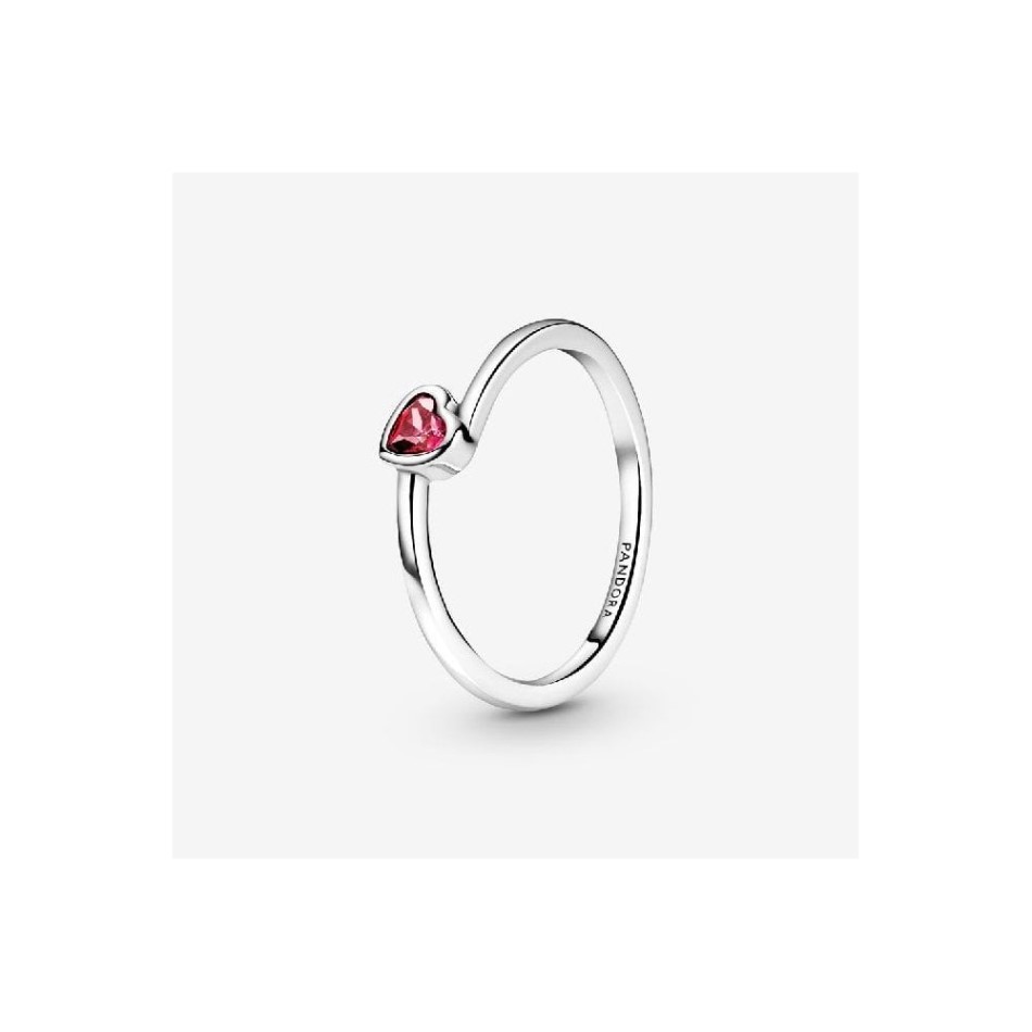 Red Tilted Heart Brand Solitaire Ring Pandora NZ