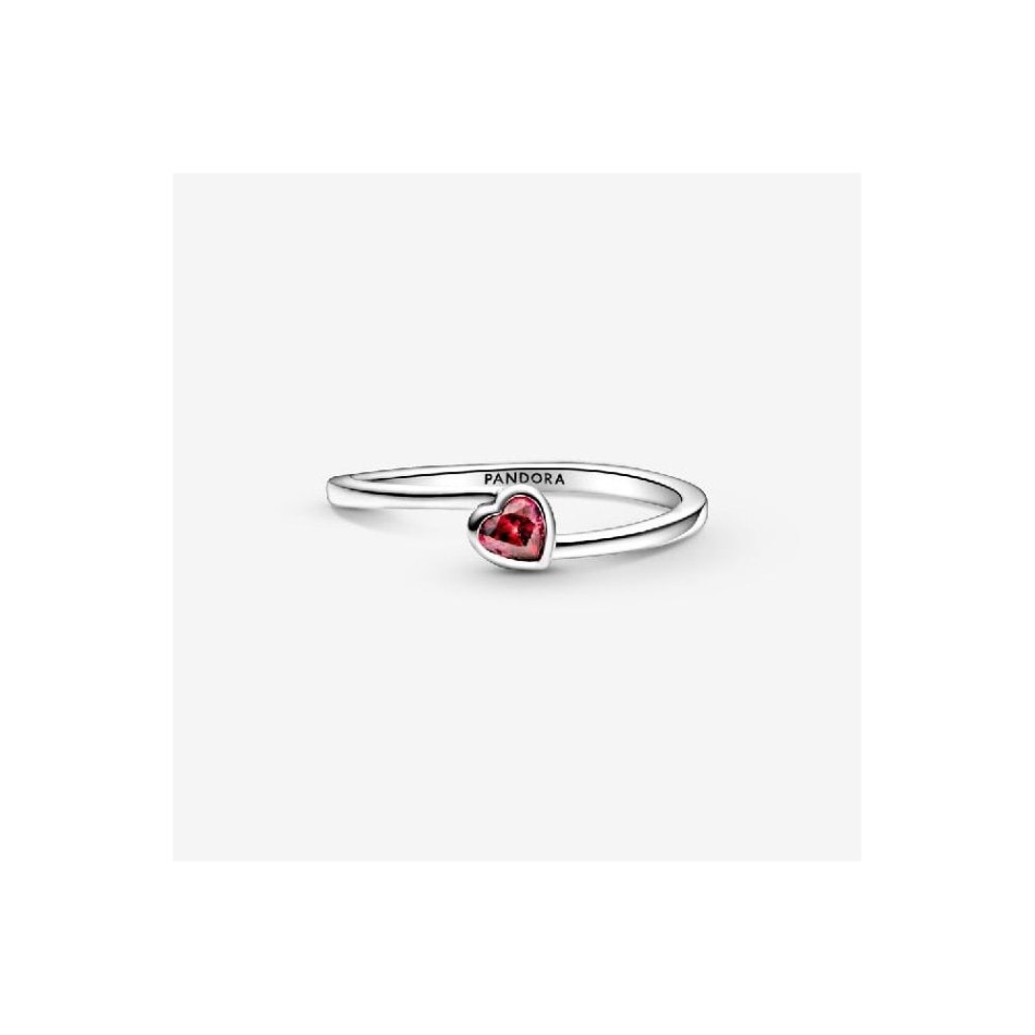 Red Tilted Heart Brand Solitaire Ring Pandora NZ