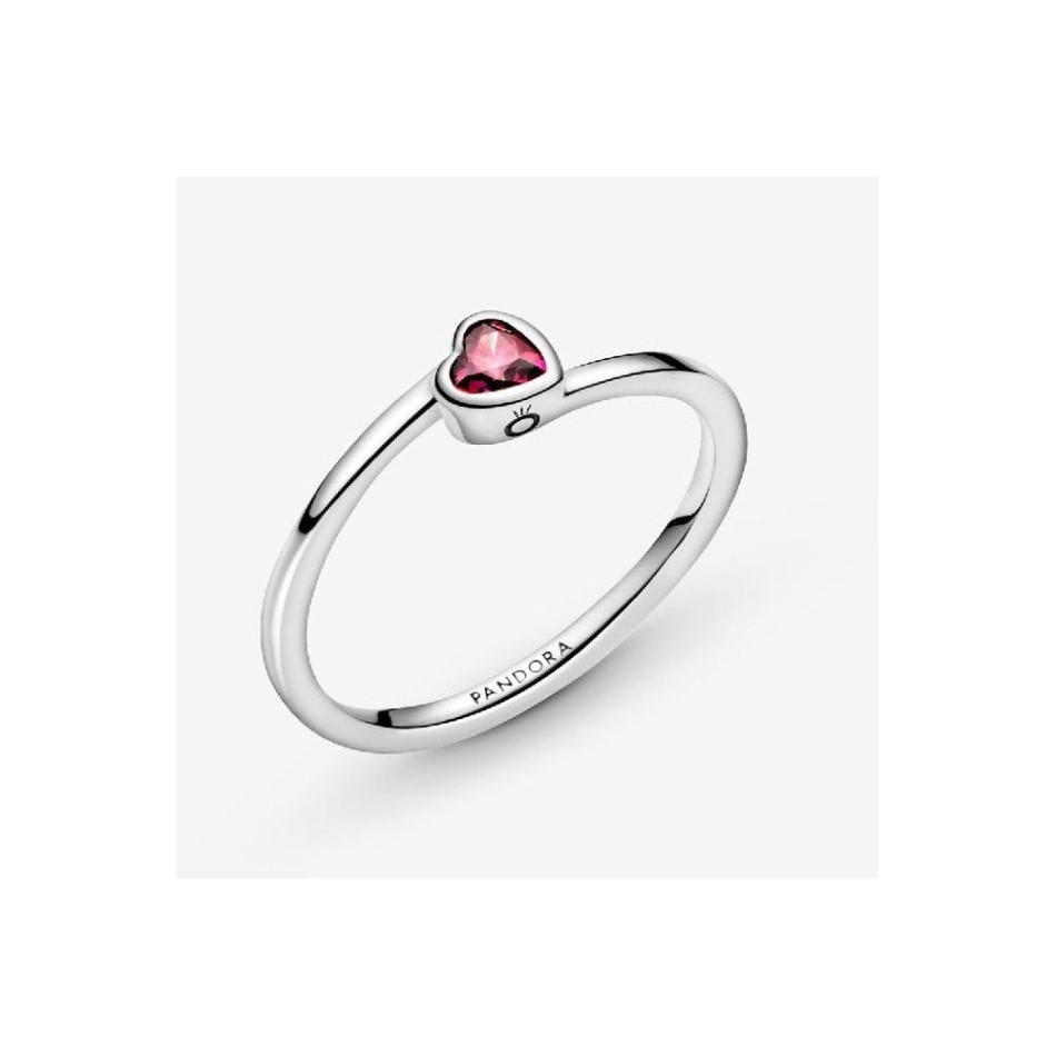 Red Tilted Heart Brand Solitaire Ring Pandora NZ