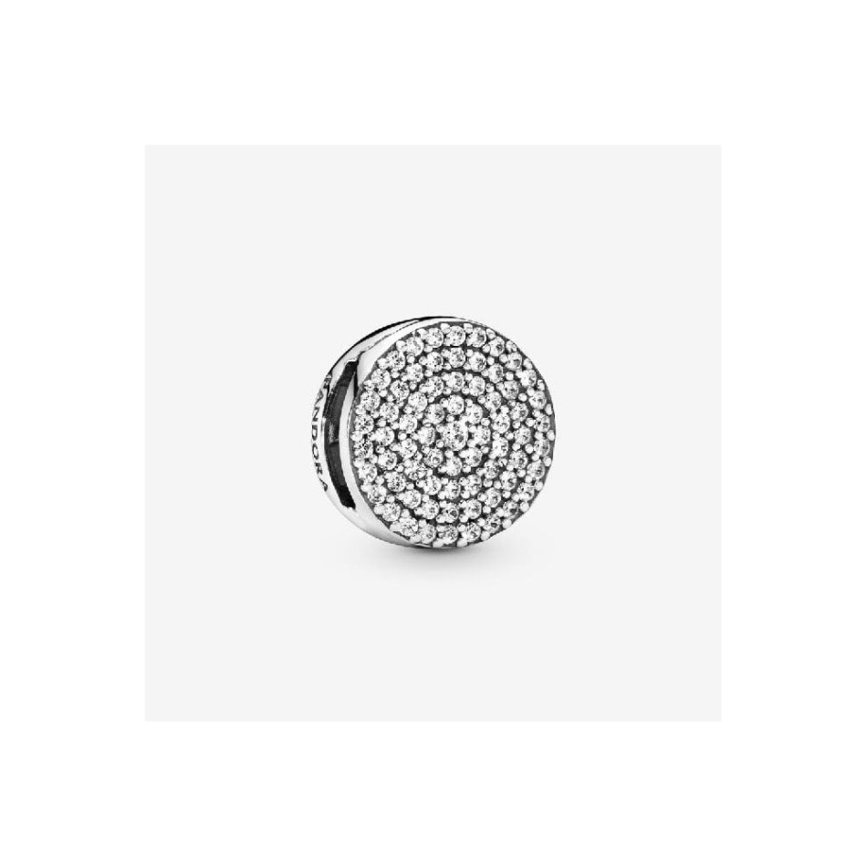 Reflexions Round Pave Clip Charm Pandora NZ