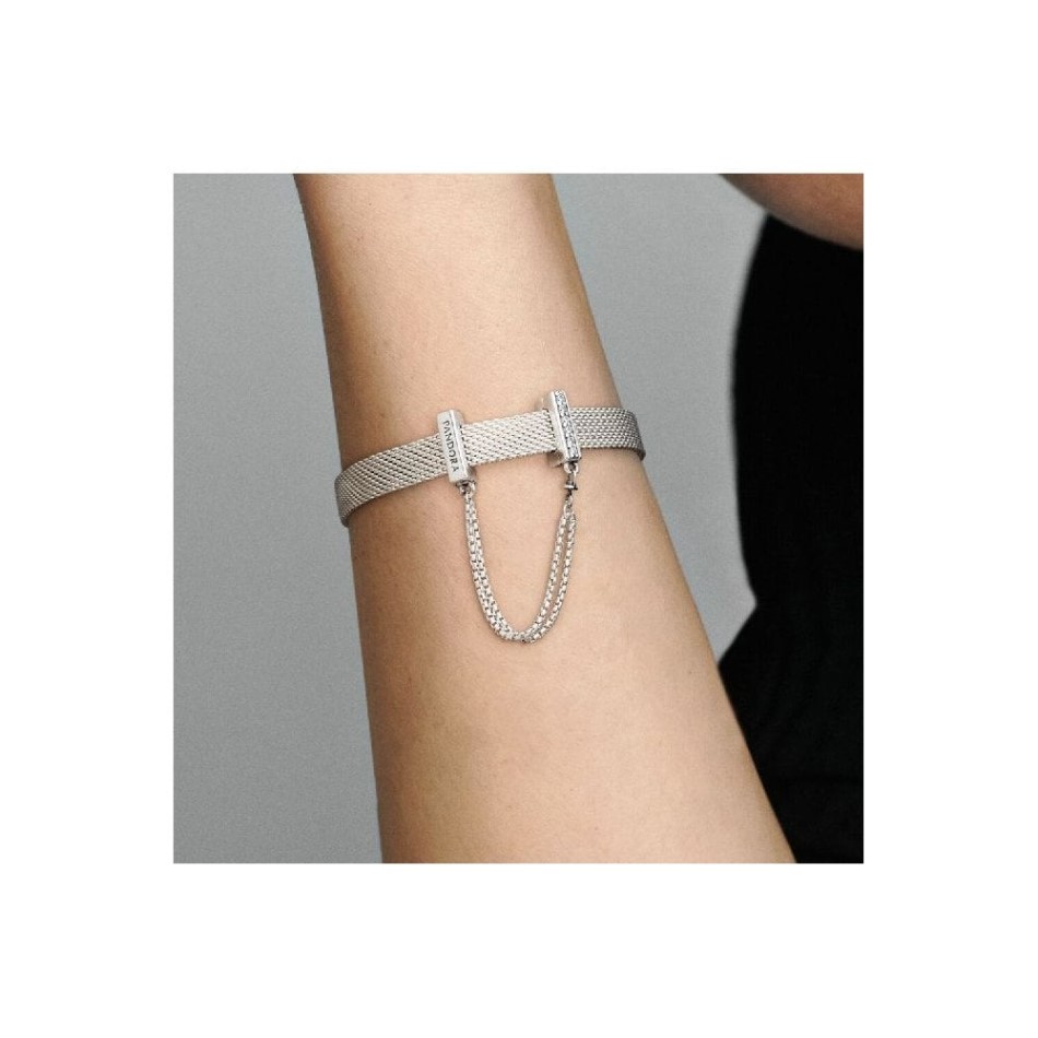 Reflexions Sparkling Safety Chain Clip Charm Pandora NZ