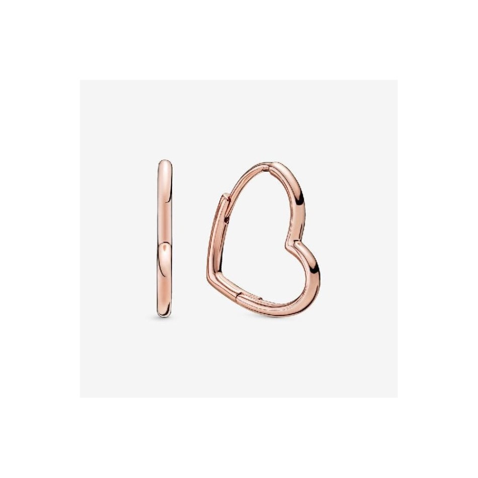 Rose Asymmetric Heart Hoop Earrings Pandora NZ