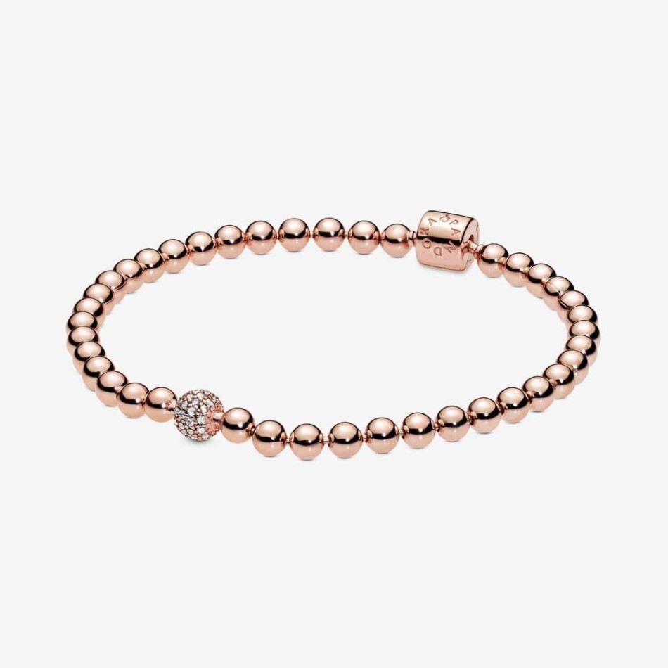 Rose Beads & Pave Bracelet Pandora NZ Brand
