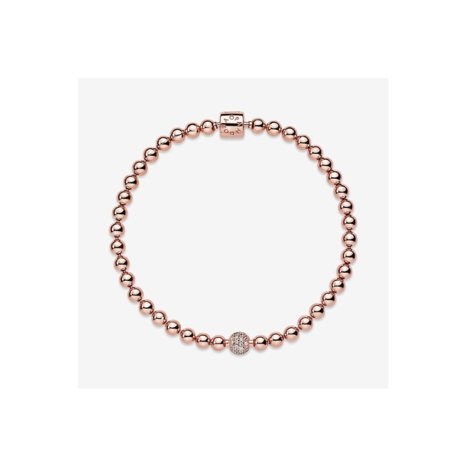 Rose Beads & Pave Bracelet Pandora NZ