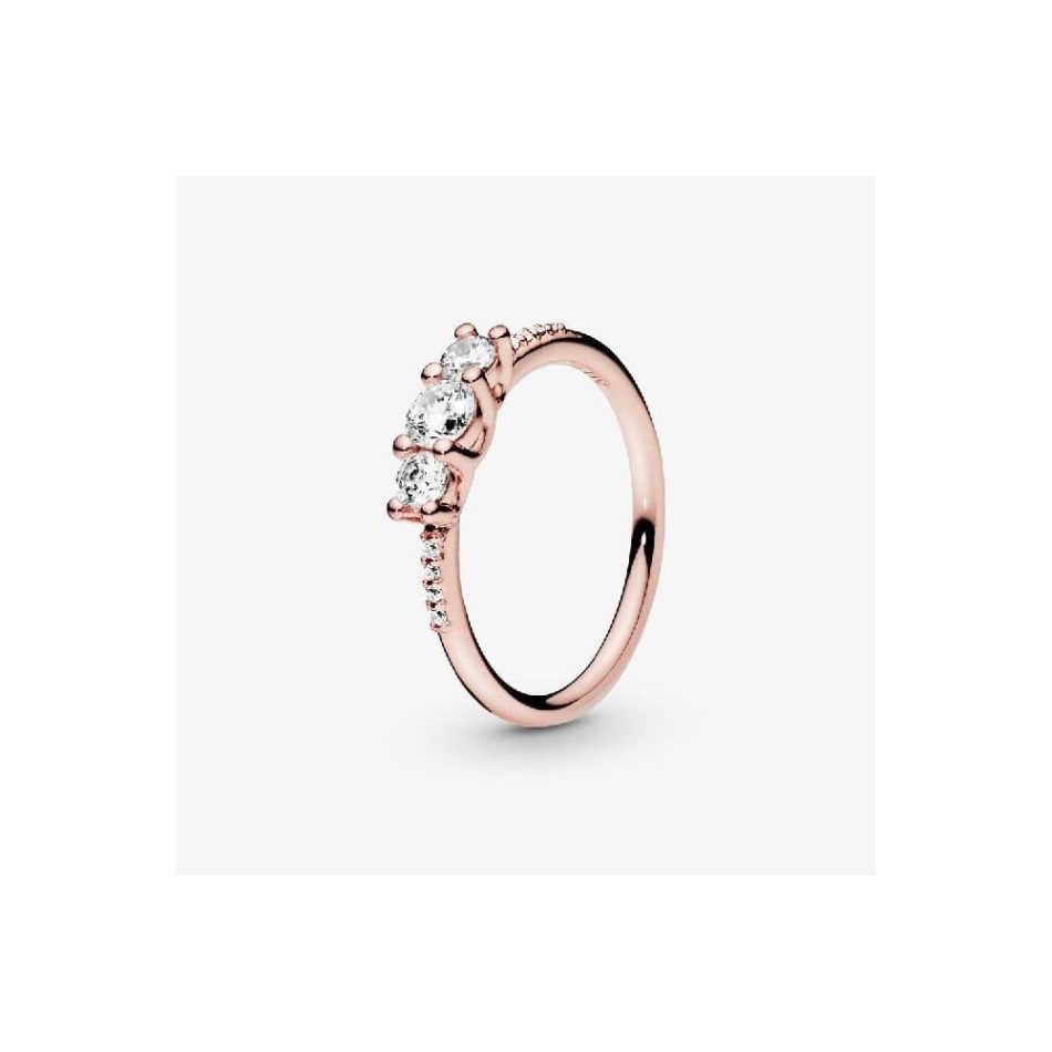 Rose Clear Three-Stone Ring Pandora NZ