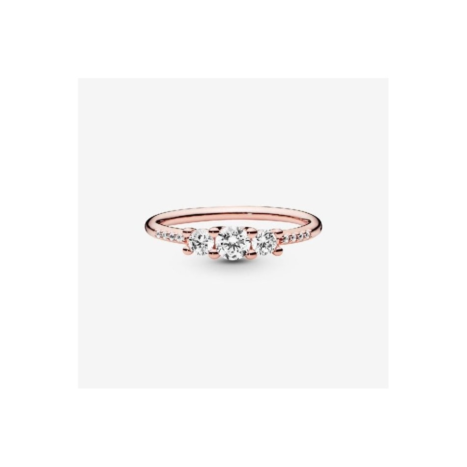 Rose Clear Three-Stone Ring Pandora NZ