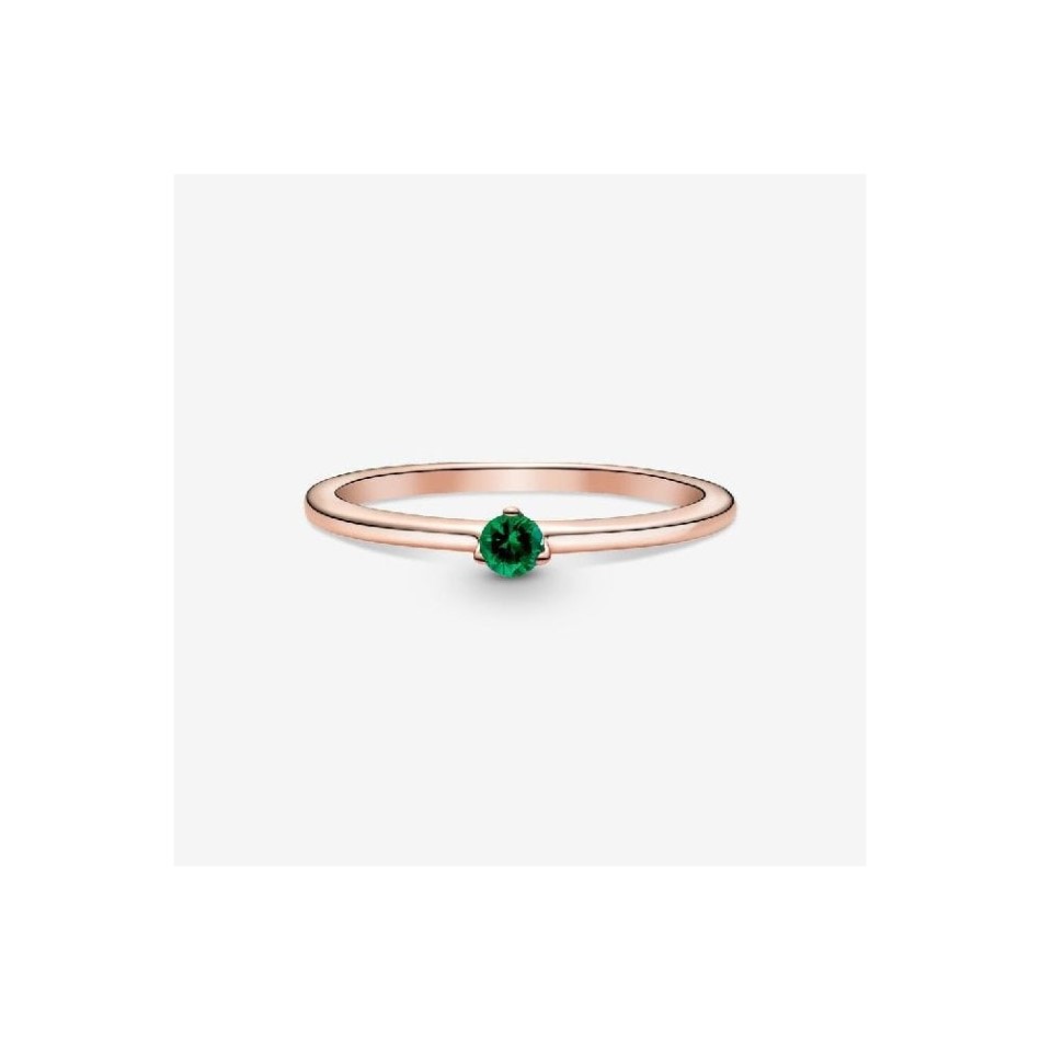 Rose Green Solitaire Pandora NZ Ring