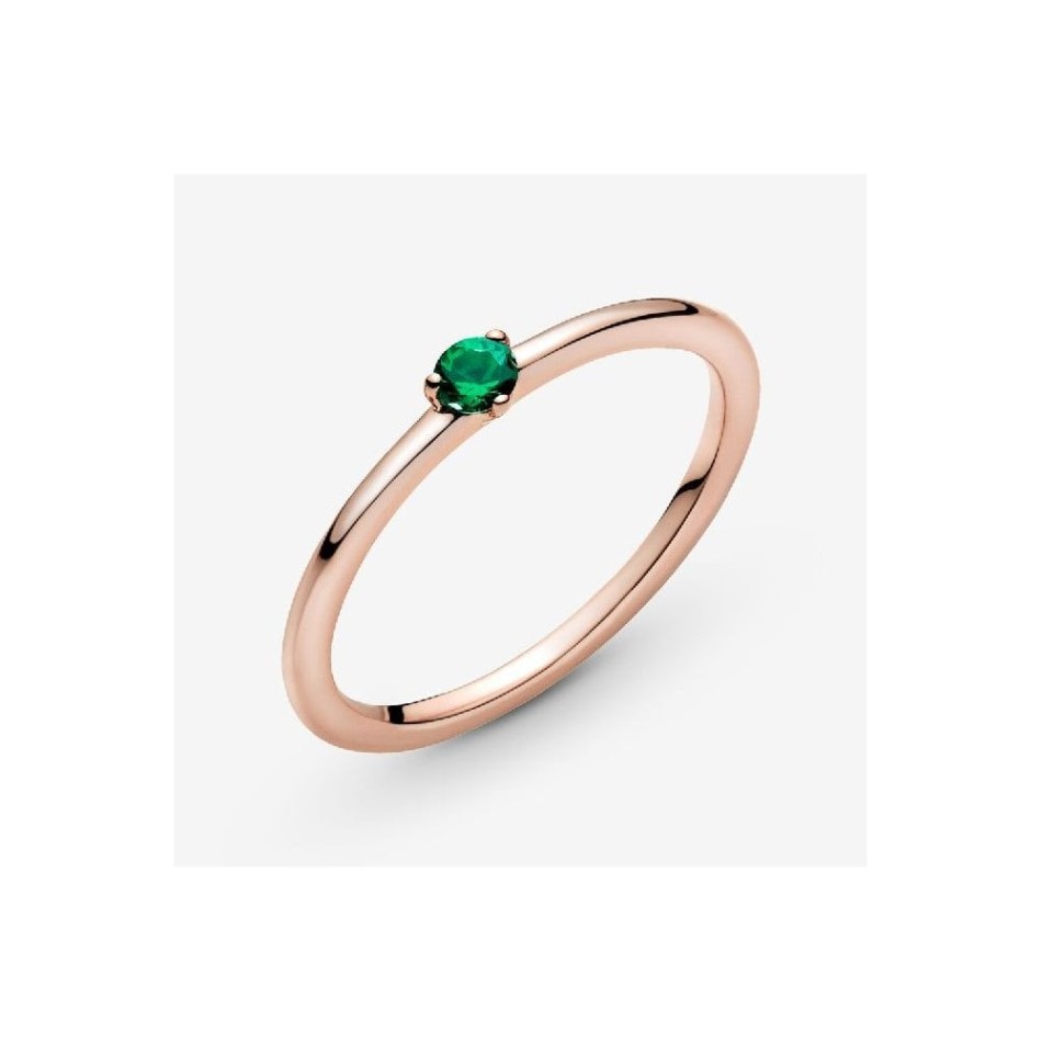 Rose Green Solitaire Pandora NZ Ring