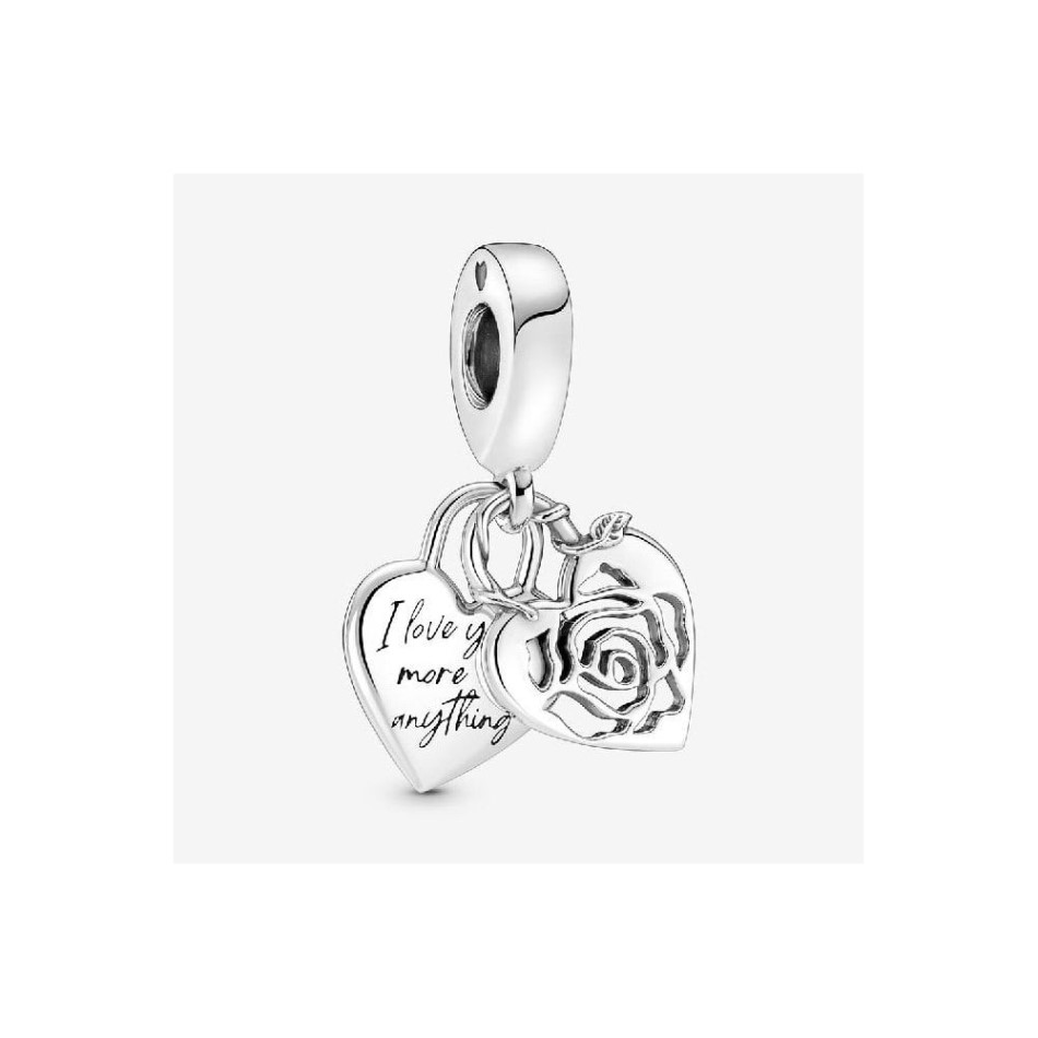 Rose Heart Padlock Dangle Charms Pandora NZ