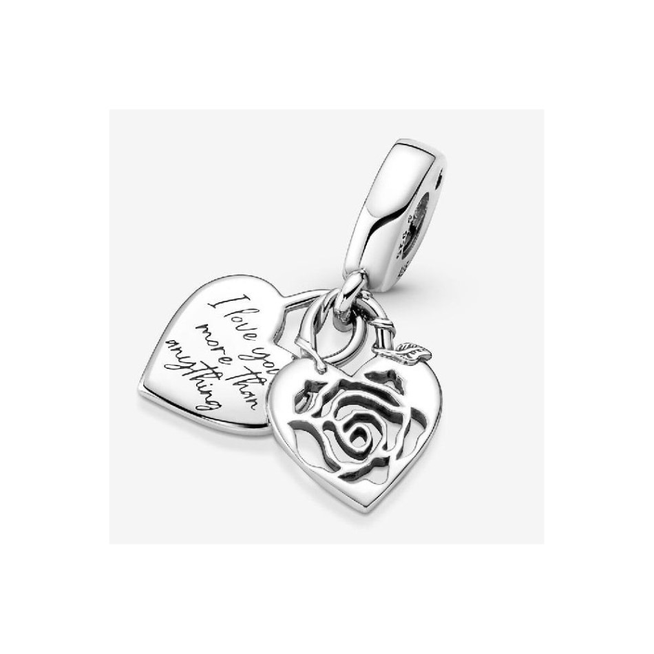 Rose Heart Padlock Dangle Charms Pandora NZ