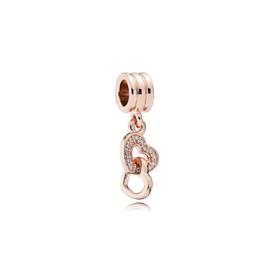 Rose Interlocked Hearts Dangle Charms Pandora NZ