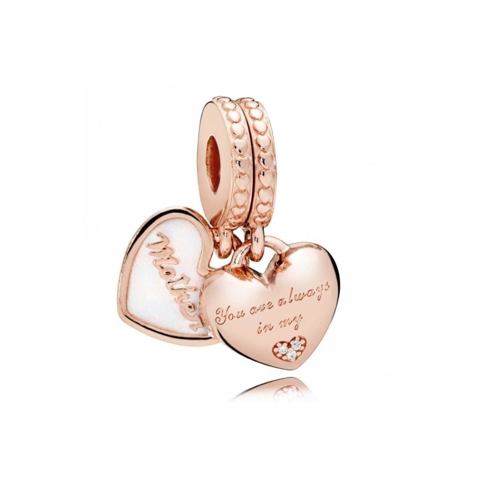 Rose Mother and Daughter Hearts Dangle Charms Pandora NZ