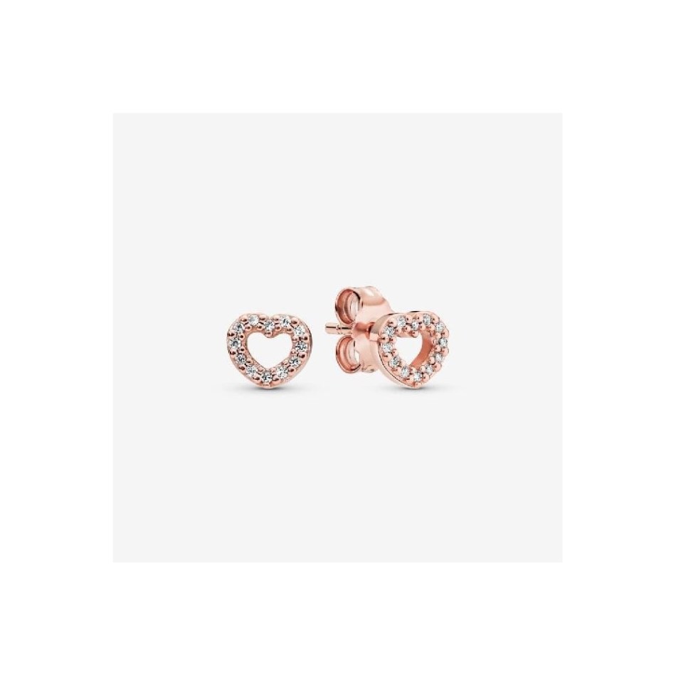 Rose Open Heart Stud Earrings Pandora NZ