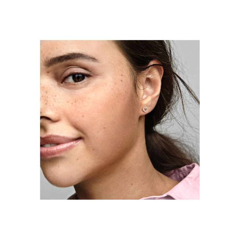 Rose Open Heart Stud Earrings Pandora NZ