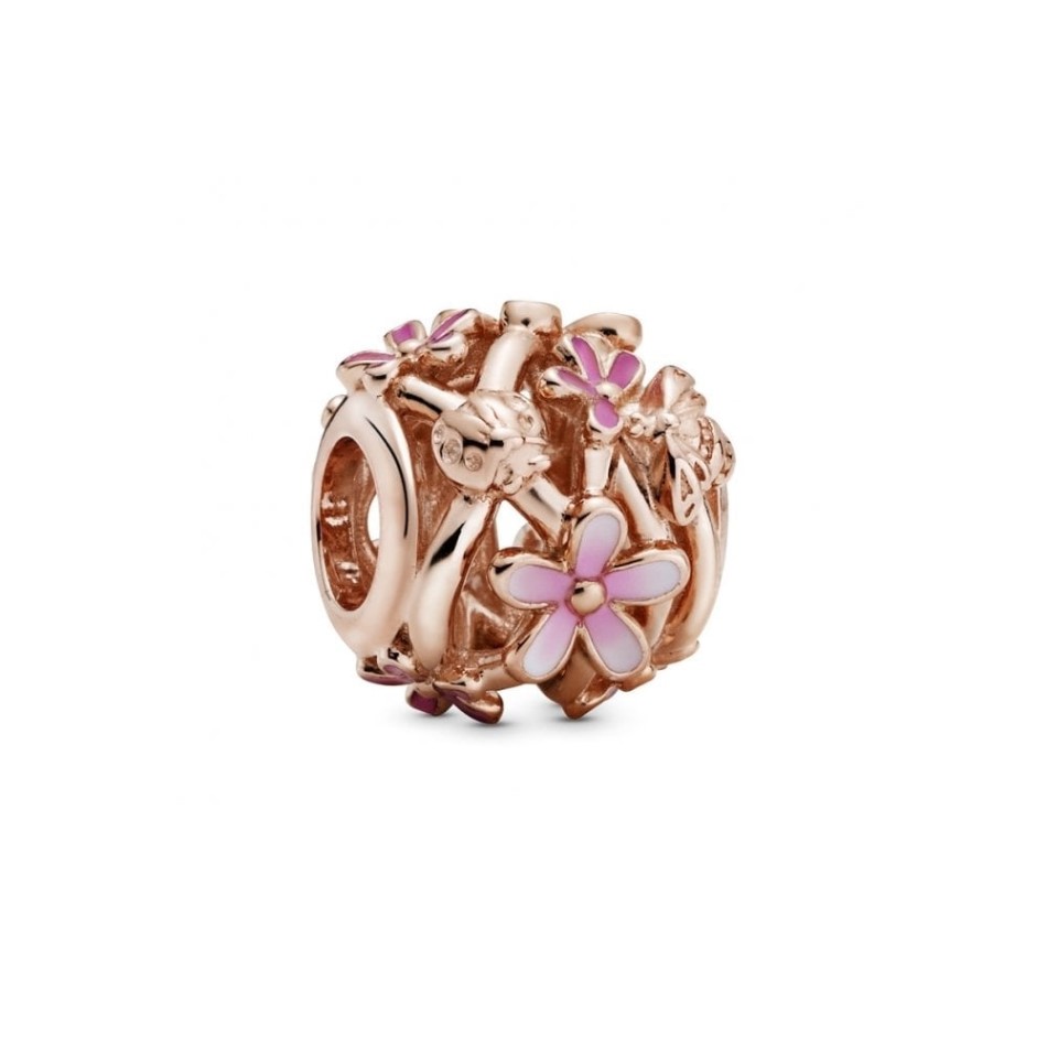 Rose Openwork Pink Daisy Charms Pandora NZ