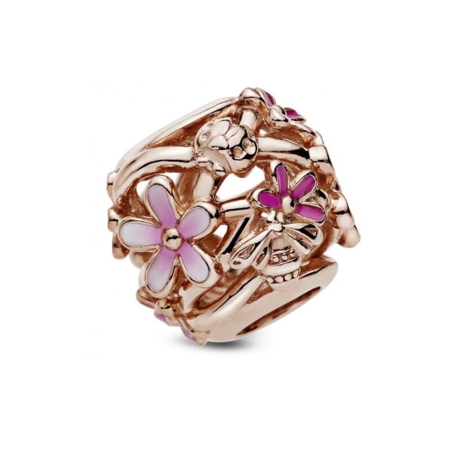 Rose Openwork Pink Daisy Charms Pandora NZ
