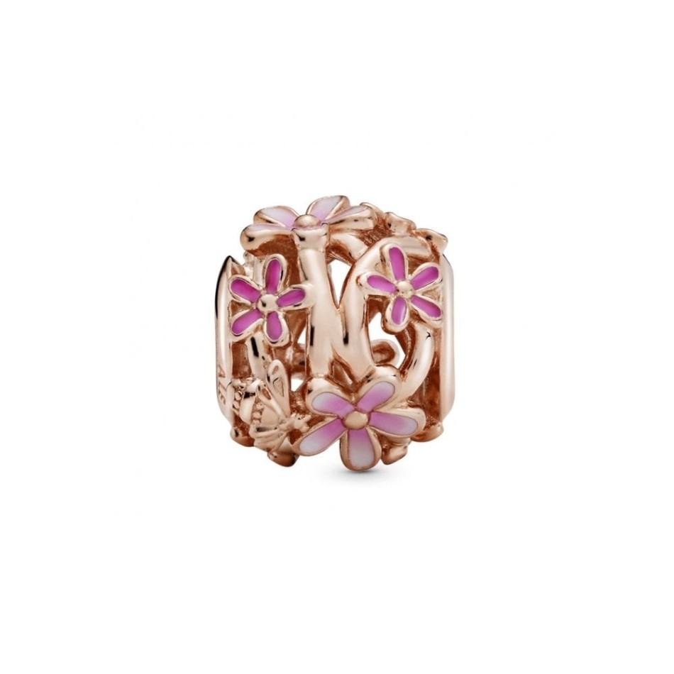 Rose Openwork Pink Daisy Charms Pandora NZ