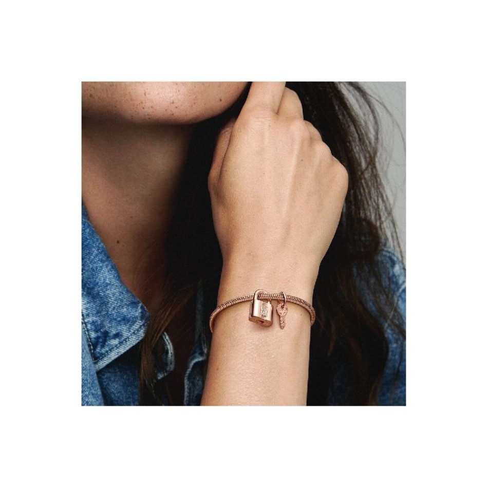 Rose Padlock & Key Dangle Charms Pandora NZ