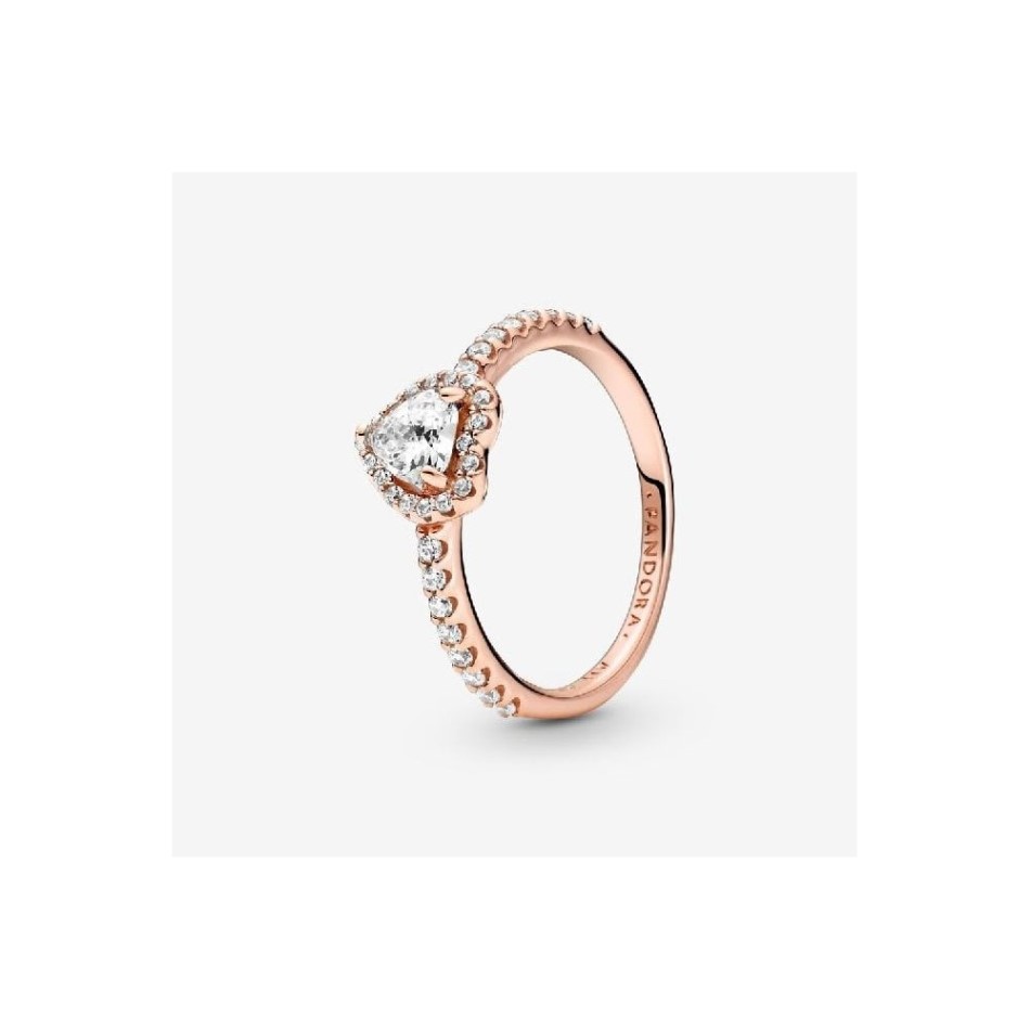 Rose Pandora NZ Sparkling Elevated Heart Ring