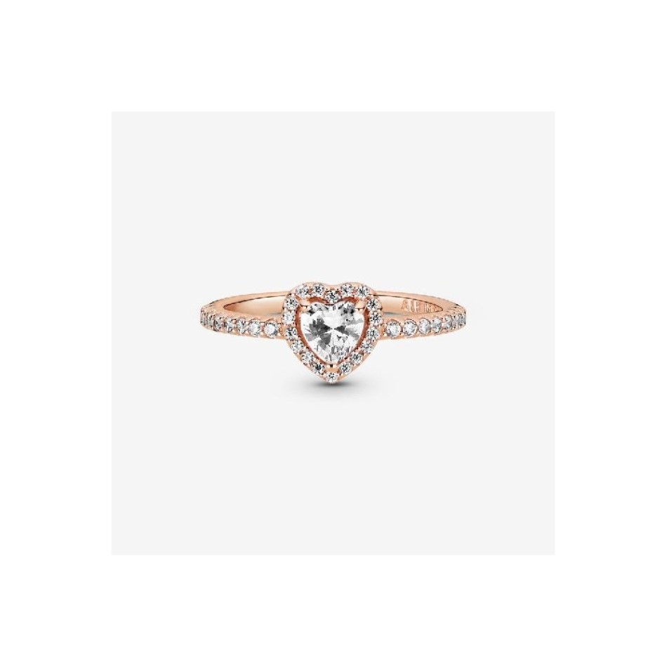 Rose Pandora NZ Sparkling Elevated Heart Ring
