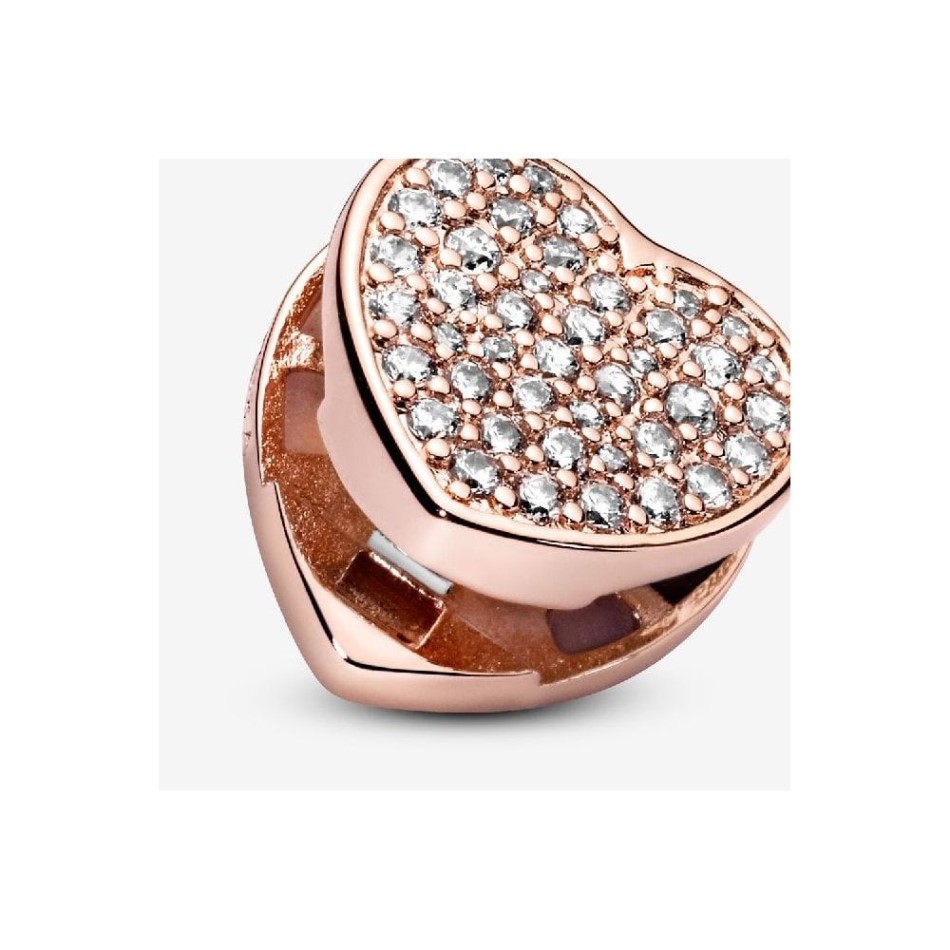 Rose Pave Heart Clip Charms Pandora NZ