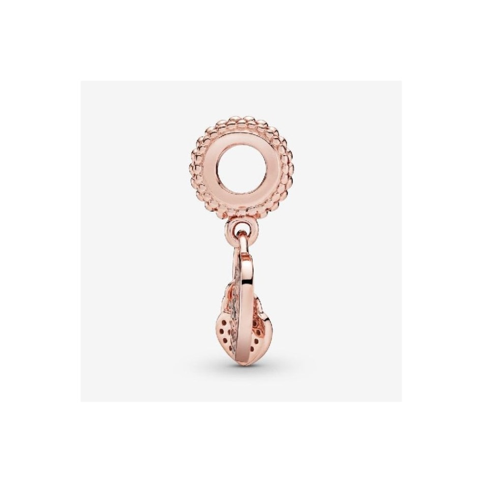 Rose Pave Heart Padlocks Dangle Charms Pandora NZ