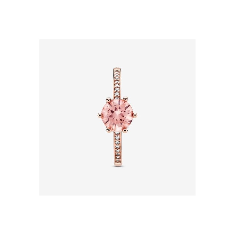 Rose Pink Brand Pandora NZ Sparkling Crown Solitaire Ring
