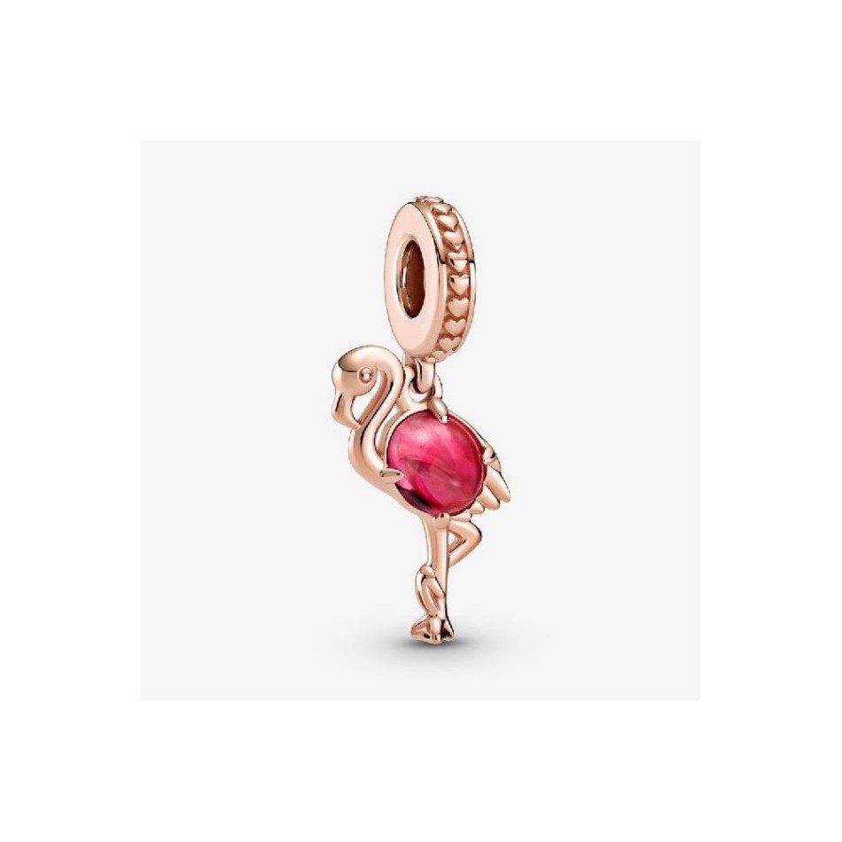 Rose Pink Murano Glass Flamingo Dangle Charms Pandora NZ