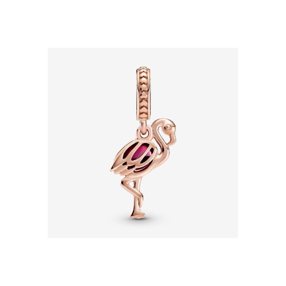Rose Pink Murano Glass Flamingo Dangle Charms Pandora NZ