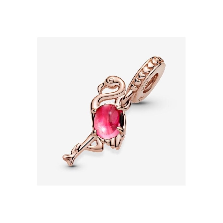 Rose Pink Murano Glass Flamingo Dangle Charms Pandora NZ