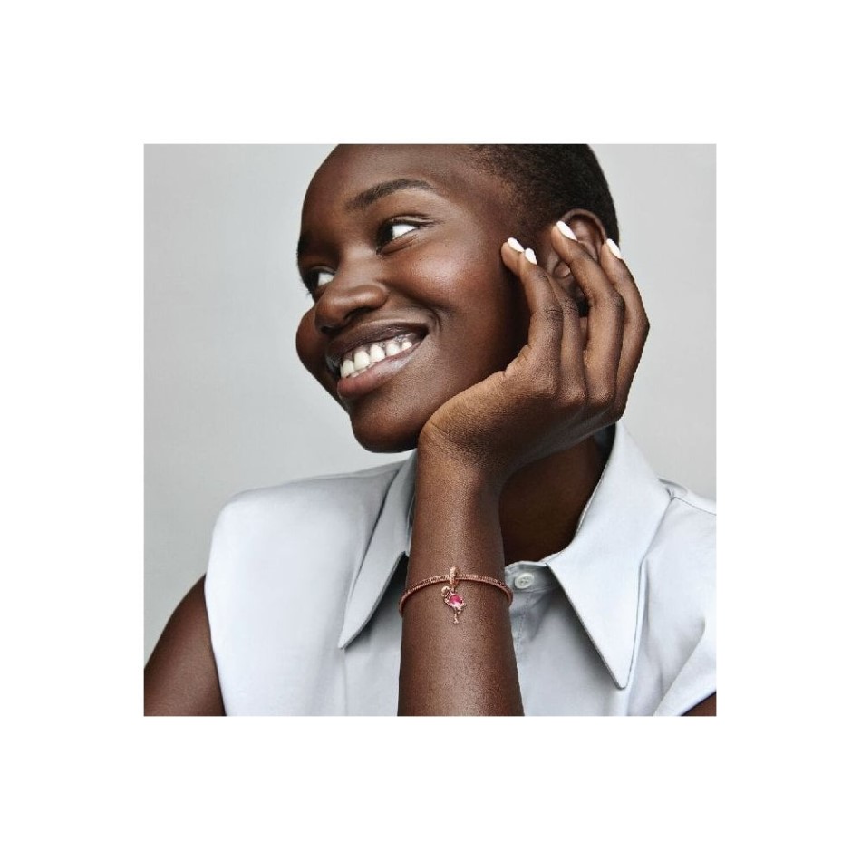 Rose Pink Murano Glass Flamingo Dangle Charms Pandora NZ