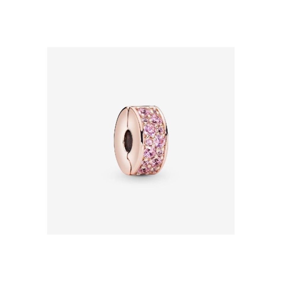 Rose Pink Pave Clip Charm Pandora NZ