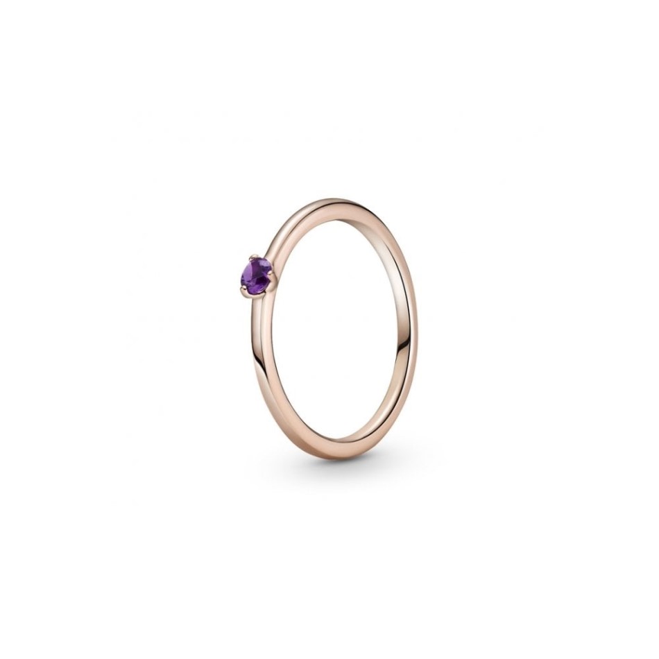 Rose Purple Solitaire Pandora NZ Ring