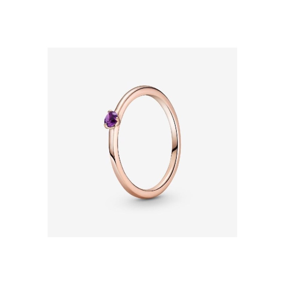 Rose Purple Solitaire Ring Pandora NZ