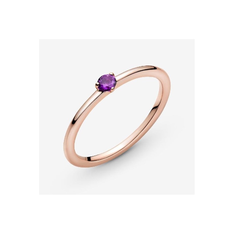 Rose Purple Solitaire Ring Pandora NZ